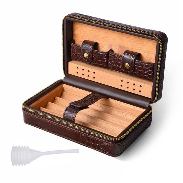 Port tigari de foi PU leather Travel Brown (umidor) "Andreas"