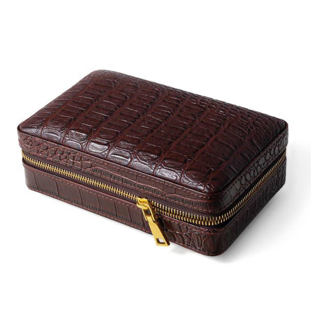 Port tigari de foi PU leather Travel Brown (umidor) "Andreas"