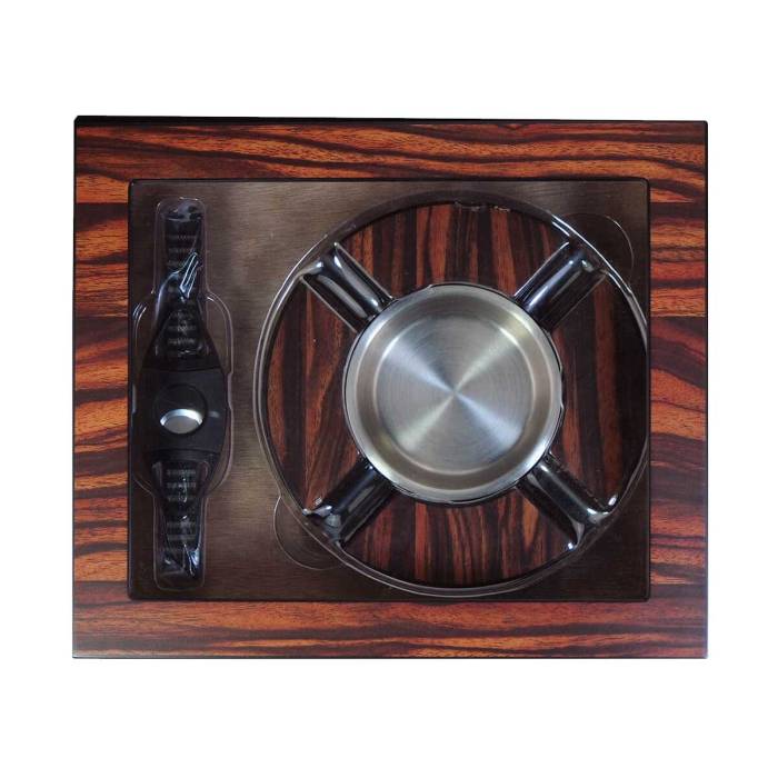 Set umidor tigari de foi (scrumiera+cutter) Ebony 1158 "Andreas"