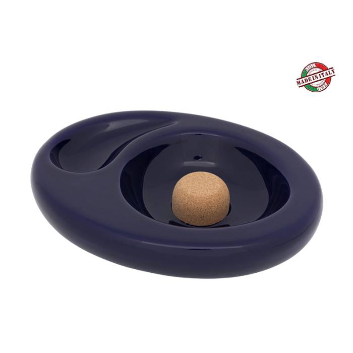 Scrumiera ceramica pipa Blue Cobalt / Chacom
