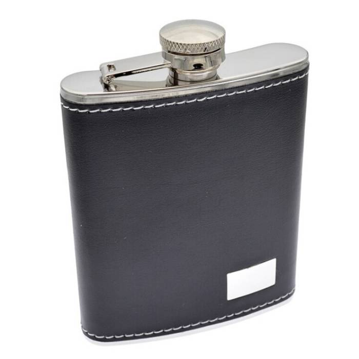 Recipient metal Black (piele) 175ml.- Y236N/Lubinski