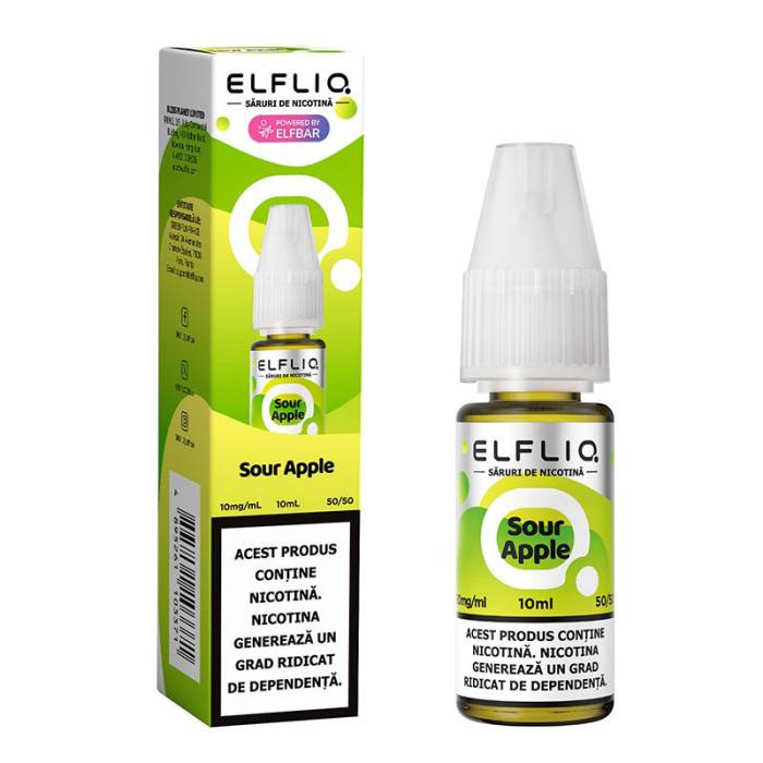 Lichid tigareta electronica 10 mg./ml. Sour Apple "ElfLiq" (10ml)