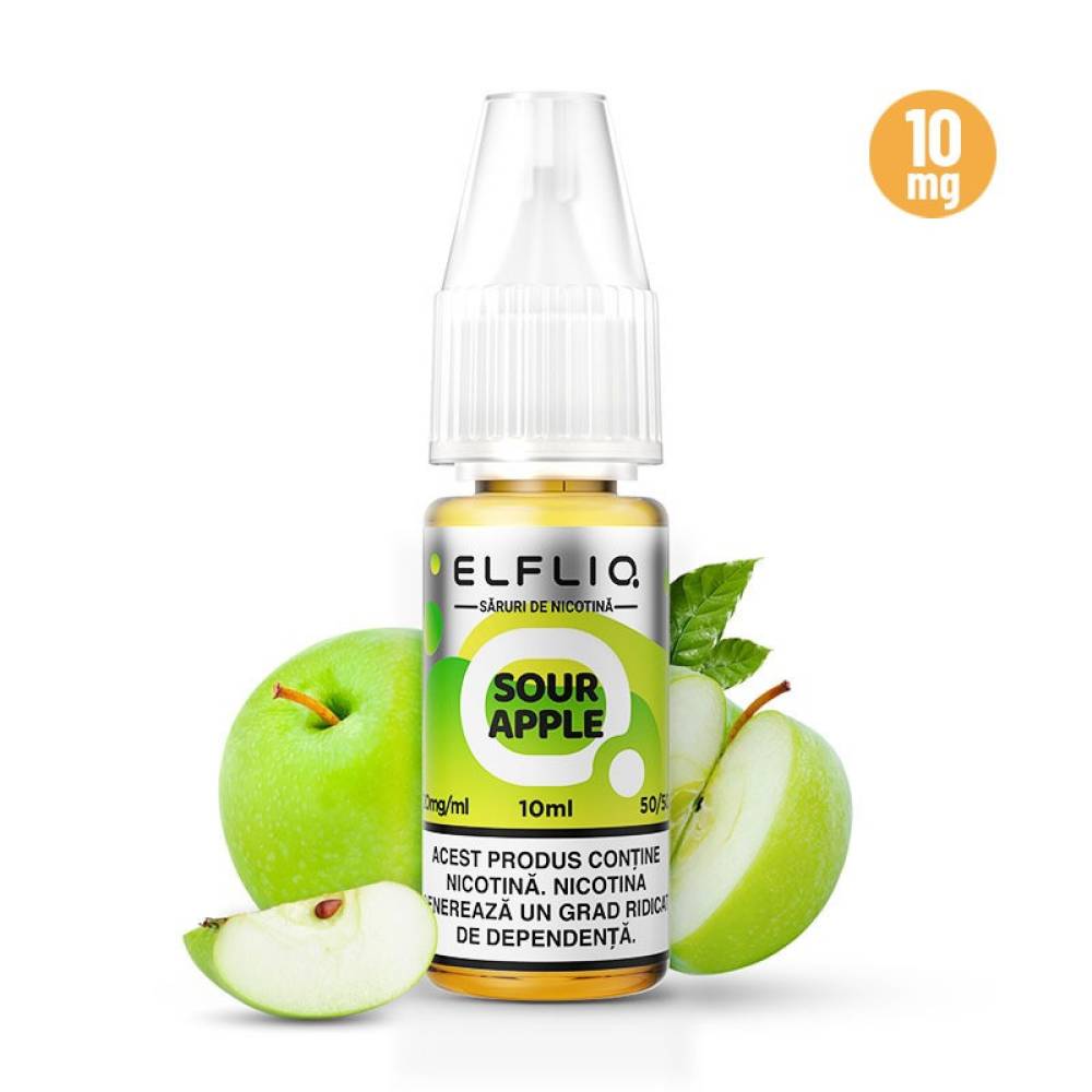Lichid tigareta electronica 10 mg./ml. Sour Apple "ElfLiq" (10ml)