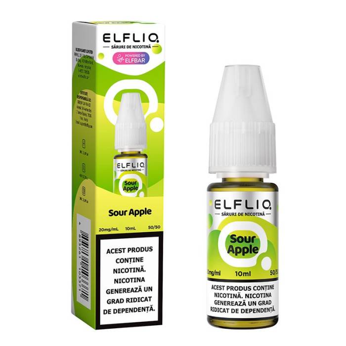 Lichid tigareta electronica 20 mg./ml. Sour Apple "ElfLiq" (10ml)