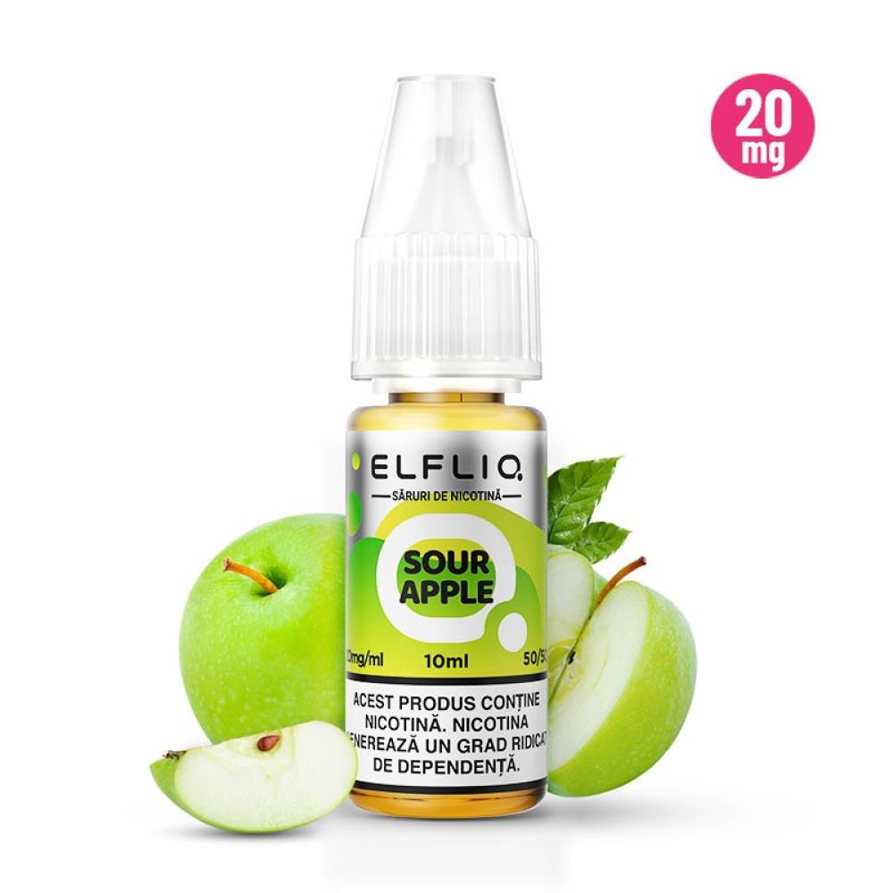 Lichid tigareta electronica 20 mg./ml. Sour Apple "ElfLiq" (10ml)