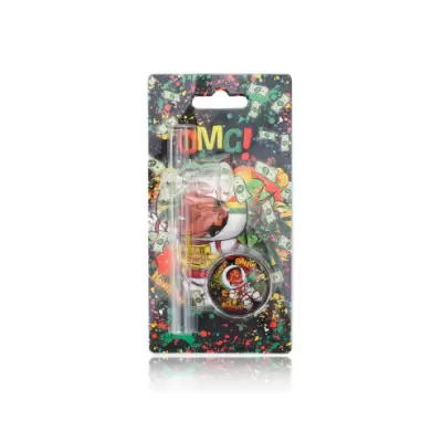 Set mini pipa sticla si grinder plastic Tiny Honeypuff