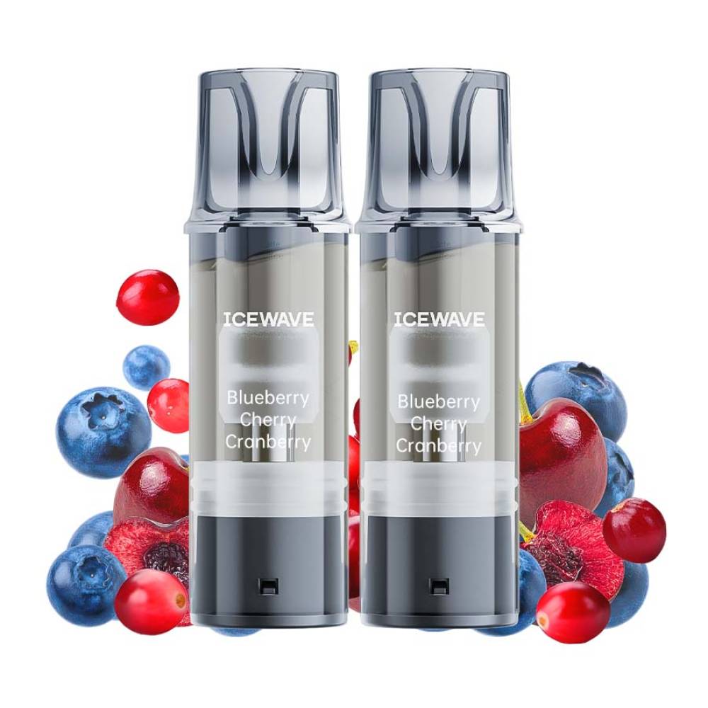 Cartus Icewave 2x1000 pufuri Blueberry Cherry Cranberry 20 mg.