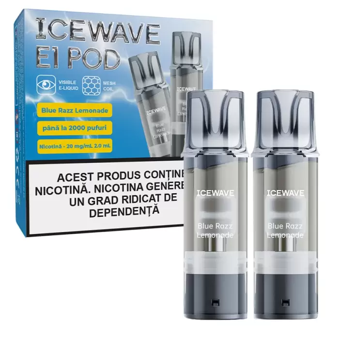 Cartus Icewave 2x1000 pufuri Blue Razz Lemonade 20 mg.