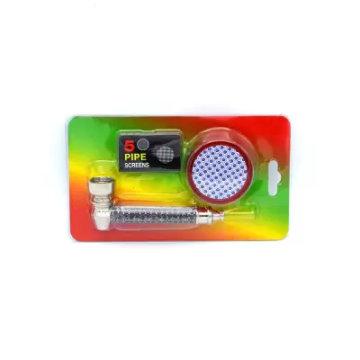 Set mini pipa si grinder plastic Glitter / Toro