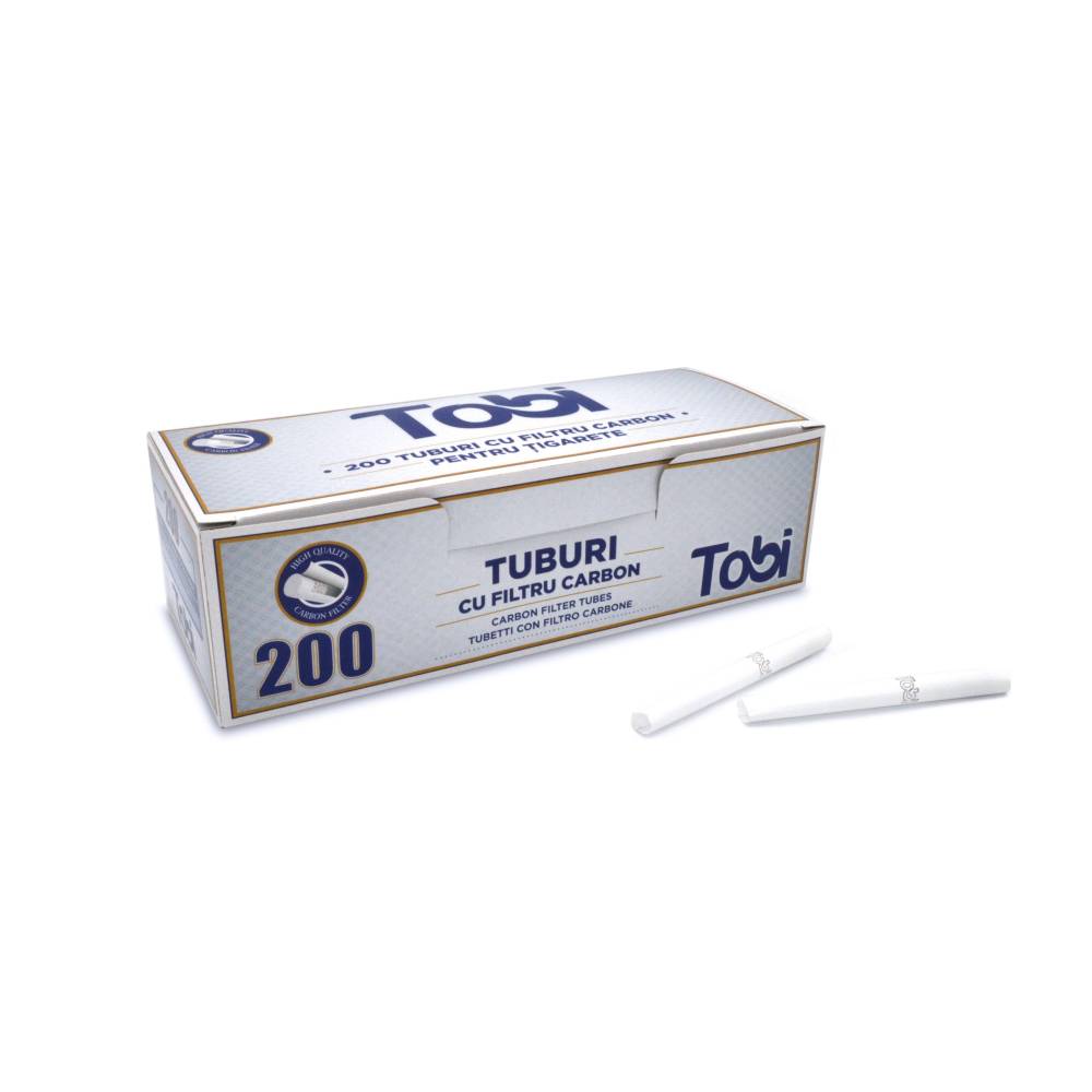 Tuburi cu filtru pt.tigarete Carbon TOBI  (200)
