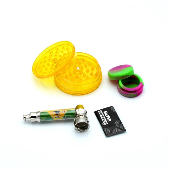 Set (tava rulat+site+grinder+minipipa+pillbox) Rasta / Toro