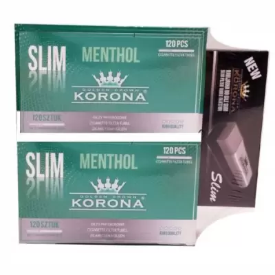 Pachet:2xTuburi Slim Menthol Korona(120) + Ap.umplut Slim