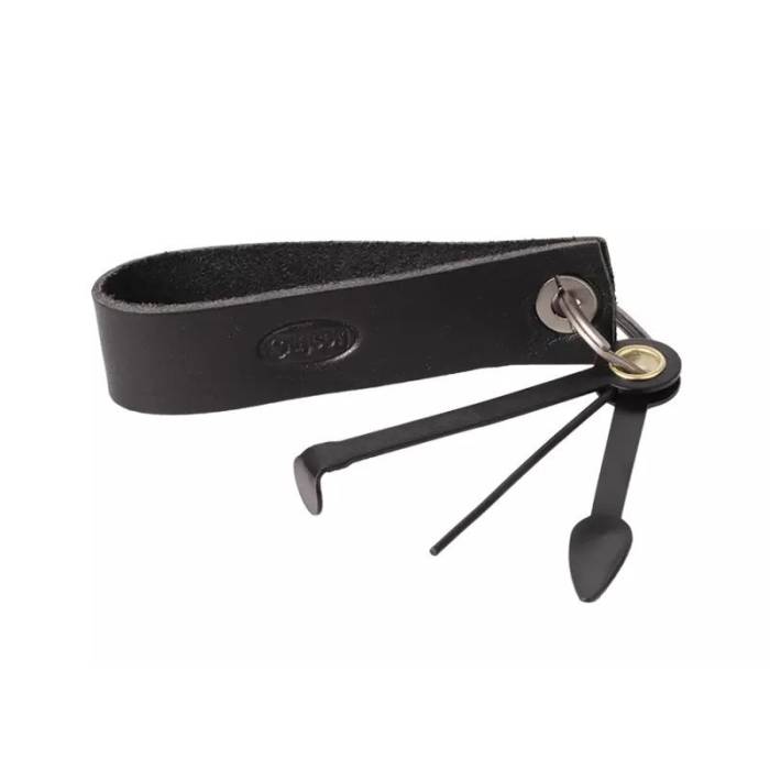 Suport piele pipa (curatator metal, inel chei) Black / Chacom