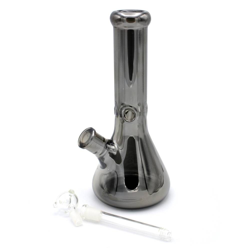 Set (bong sticla 31cm+grinder+filtre carton) Shiny Black / Toro