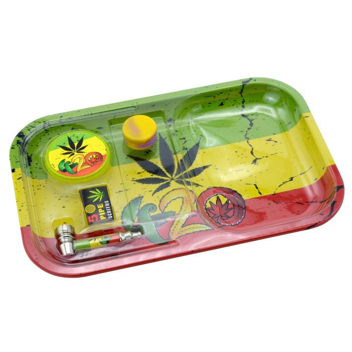 Set (tava rulat+site+grinder+minipipa+pillbox) Reggae / Toro